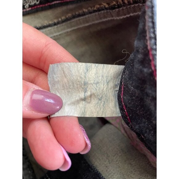 Rock 47 By Wrangler Capri Jeans Distressed Blue Dark Wash Stretch Zip Fly 11 - Picture 8 of 9